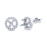 0.49ct 14k White Gold Diamont Semi-mount Stud Earring